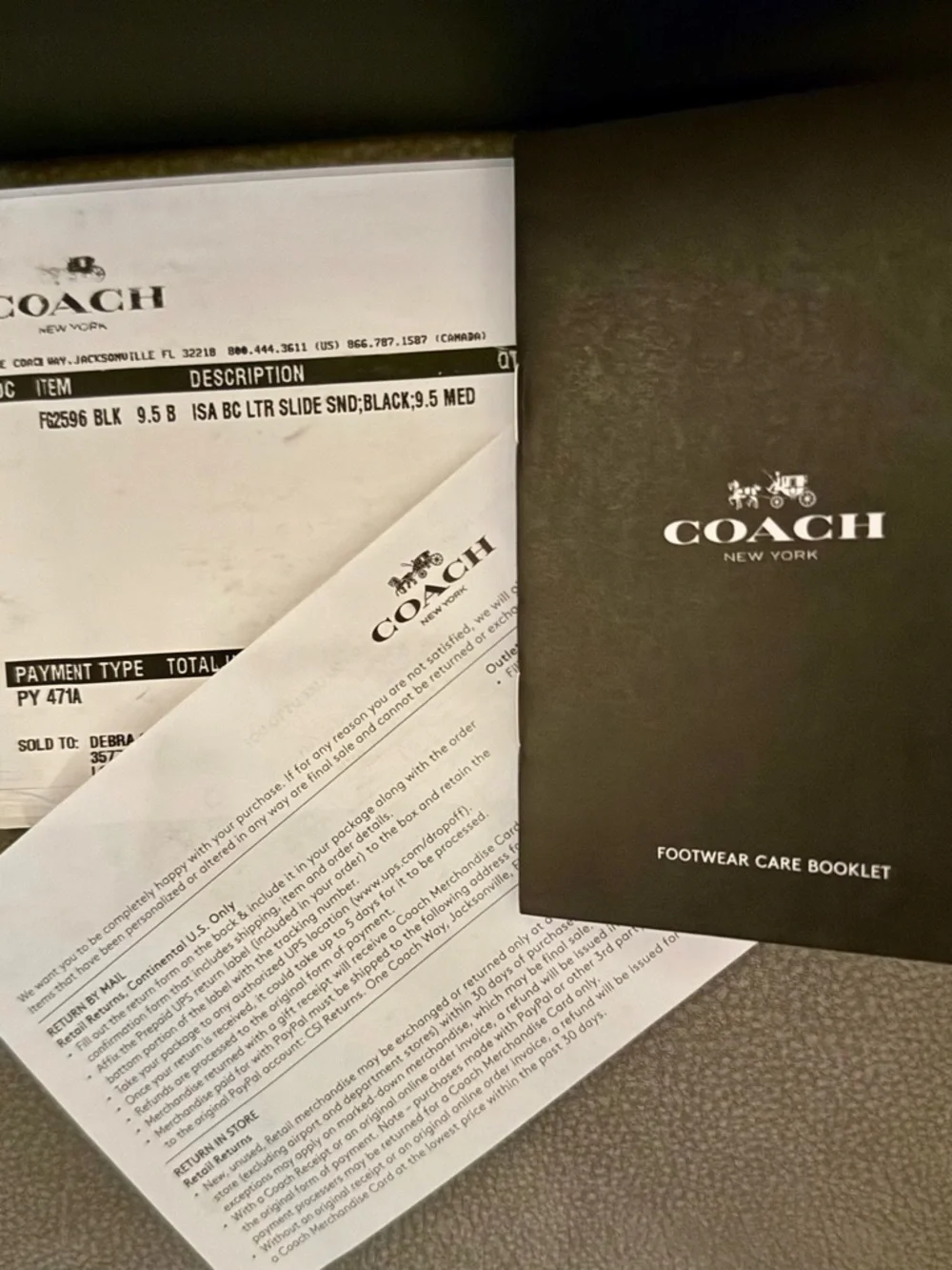 Coach F62596 Black BLK Slide Sandal Women’s Size 9.5 NIB - Picture 15 of 16